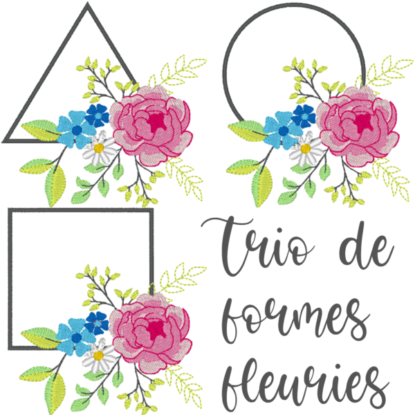 Trio de formes fleuries