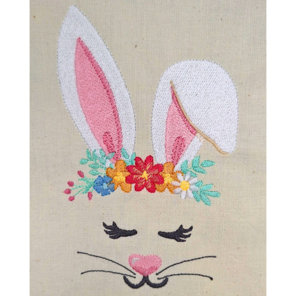 Lapin et sa couronne de fleurs - 2 tailles