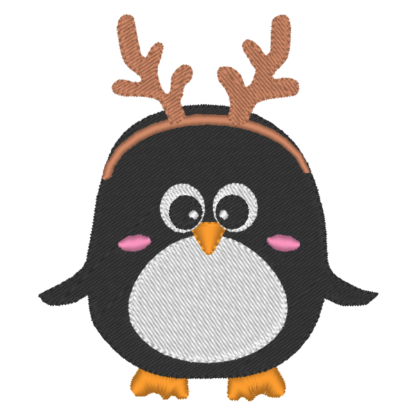Pack de motifs de broderie machine de 3 pingouins – 4 tailles chacun – Image 4