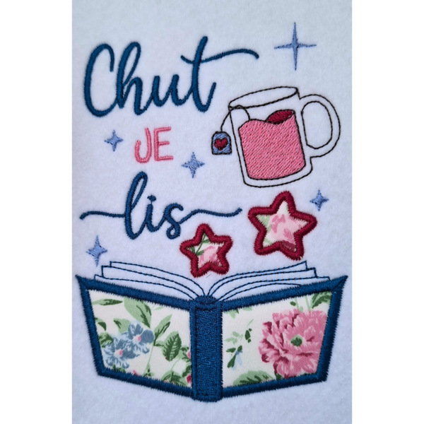 Chut je lis - Motif de broderie machine 3 tailles – Image 3