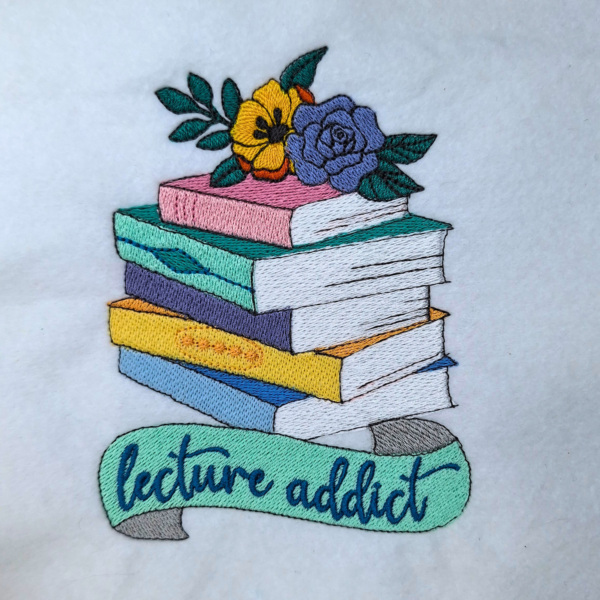 Lecture addict - Motif de broderie machine 3 tailles – Image 2
